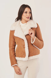 Arelisse - Women's Sheepskin Tan Brown Shearling Jacket
