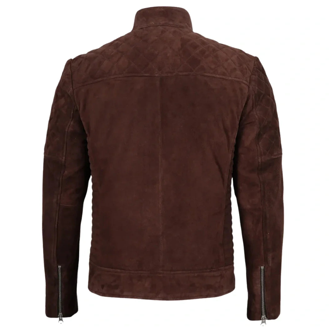 Men's Top Notch Suede Dark Brown Leather Jacket