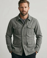 Men's Gray Bomber Style Cotton Jacket