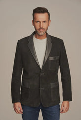 Ziven - Men's Black Suede Leather Blazer