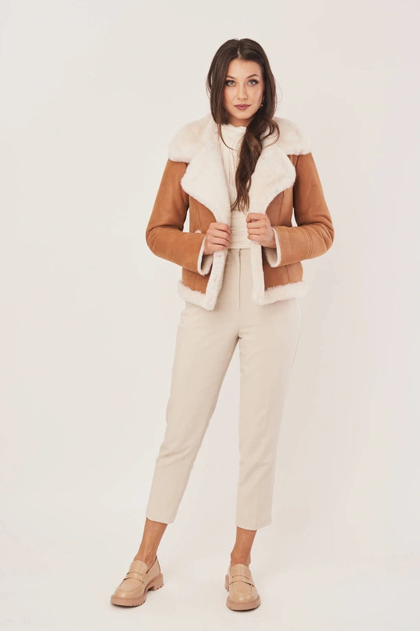 Arelisse - Women's Sheepskin Tan Brown Shearling Jacket