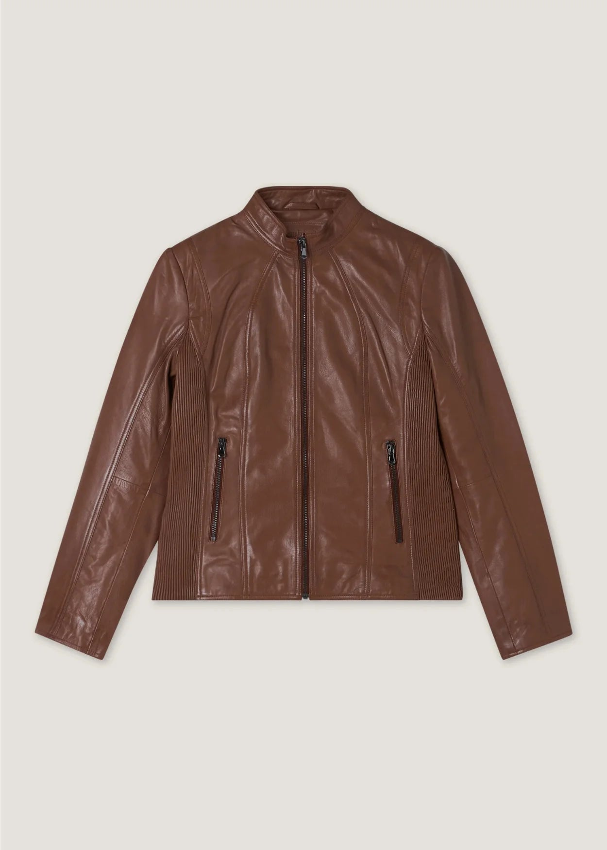 Lisa - Women’s Brown Motorcycle Leather Jacket