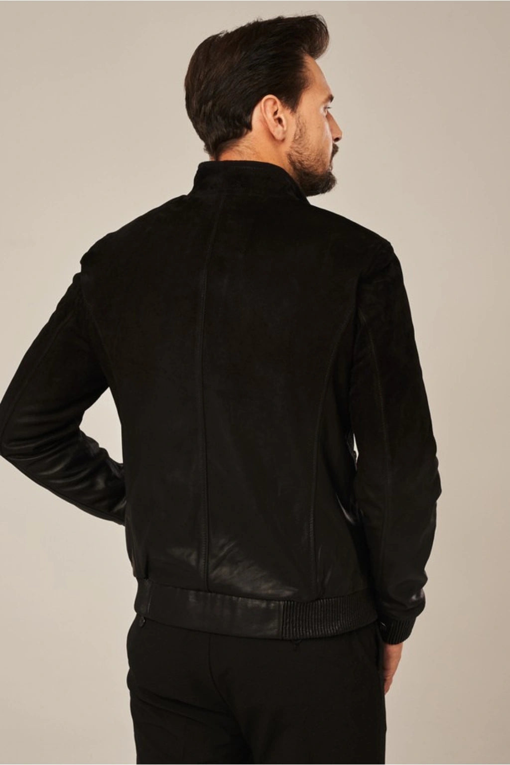 Mael - Men's Black Rub Off Leather Bomber Jacket
