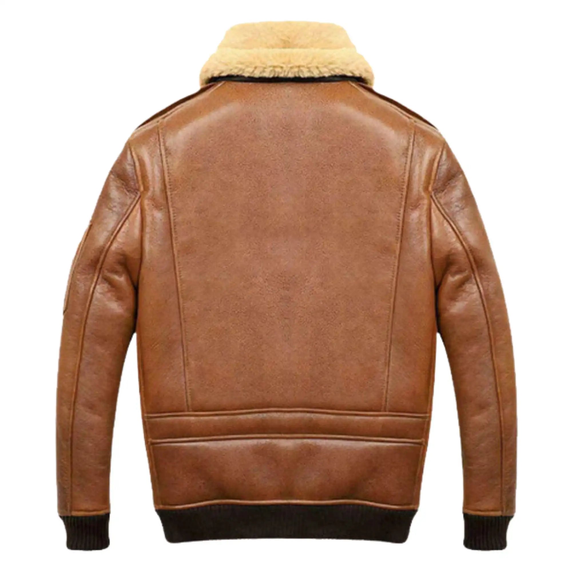Men’s B2 Aviator Camel Brown Fur Shearling Leather Jacket
