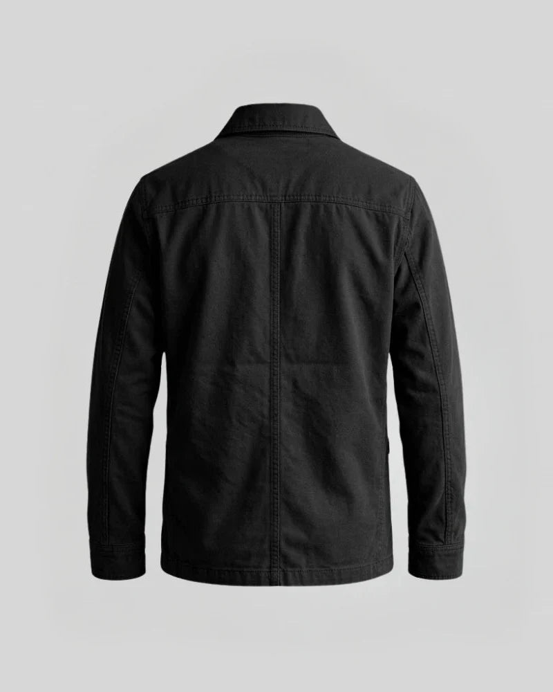 Men's Black Cotton Bomber Style Jacket
