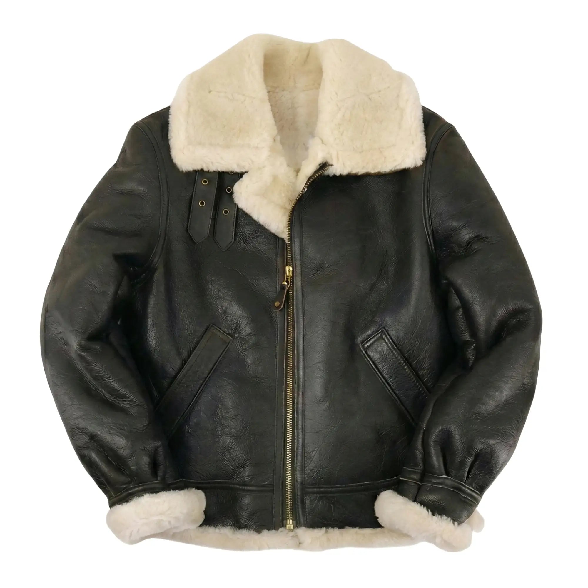 Men's B3 Black Aviator Bomber  Leather Jacket