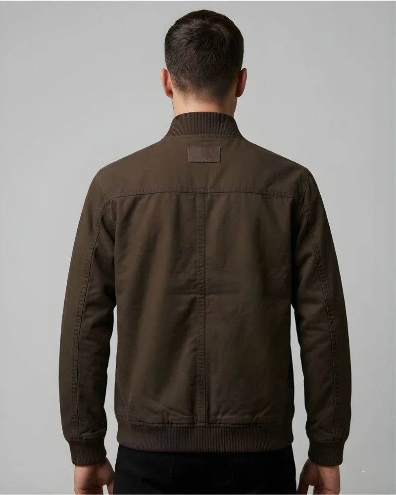 Men's Brown Bomber Style Cotton Jacket