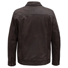 EDDIE MEN'S BROWN DENIM STYLE SUEDE JACKET
