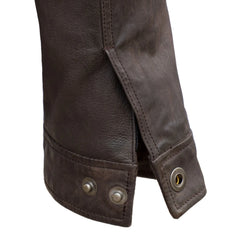 EDDIE MEN'S BROWN DENIM STYLE SUEDE JACKET