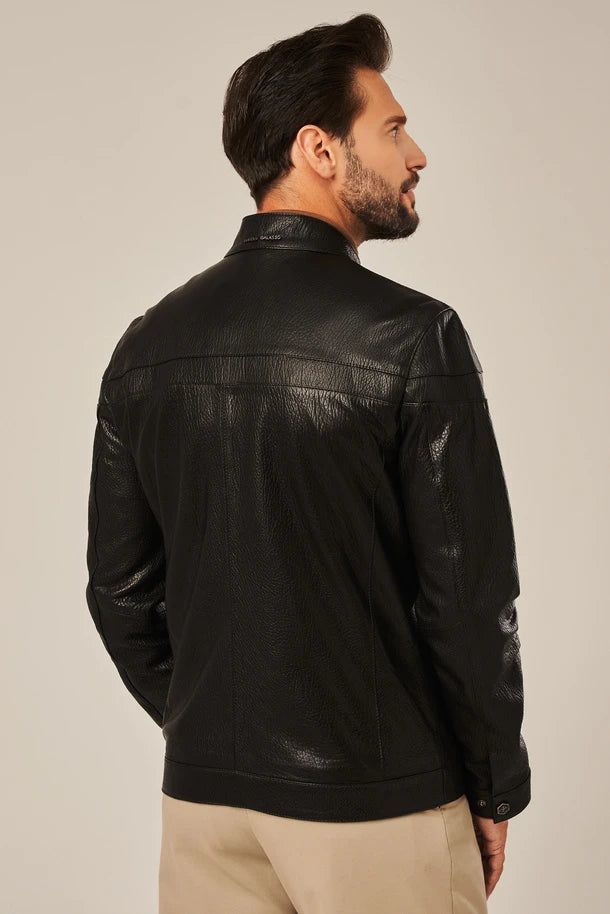Rowan - Men's Black Leather Cafe Racer Jacket