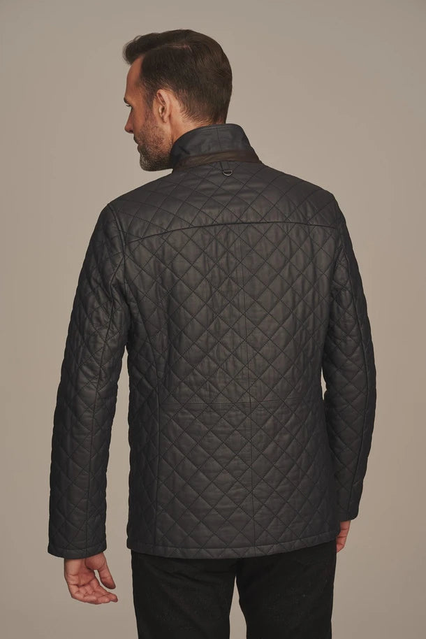 Thoren - Men's Black Quilted Leather Jacket