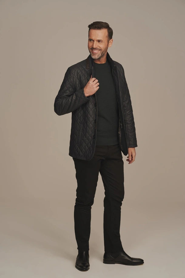Thoren - Men's Black Quilted Leather Jacket