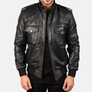 Mens Real Leather Bomber Flight Jacket Casual ATL 032