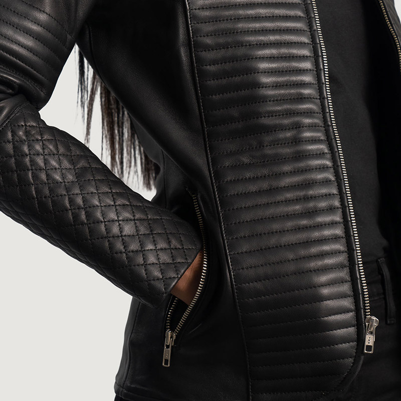Women’s-Classic-Quilted-Real-Leather-Jacket-close