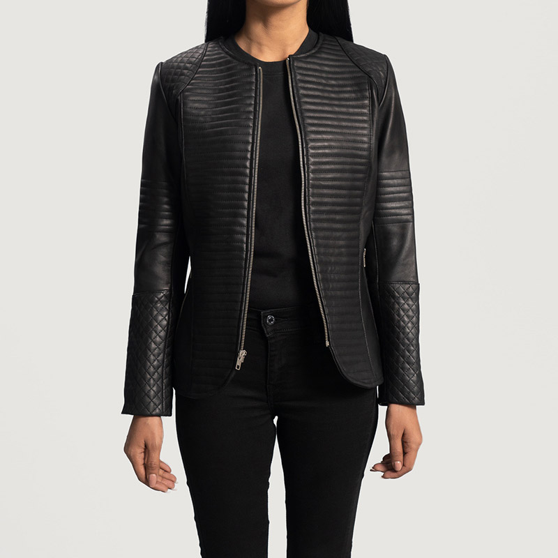 Women’s-Classic-Quilted-Real-Leather-Jacket-open