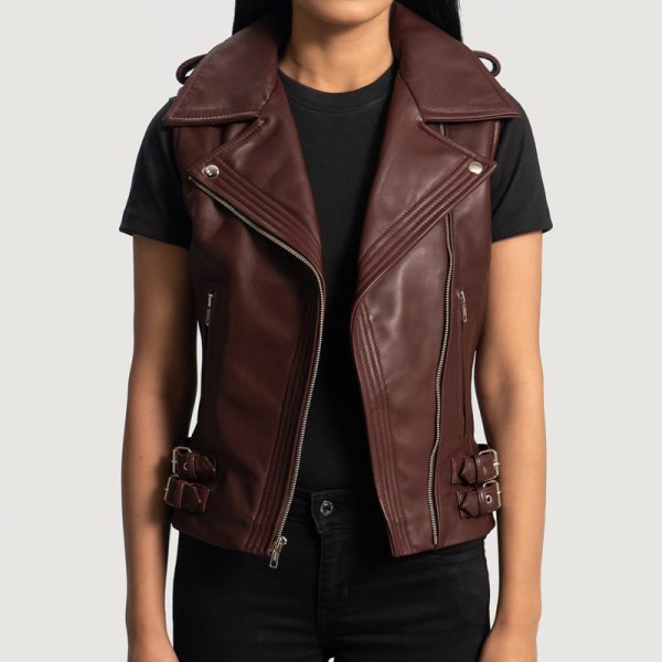 women-leather-vest