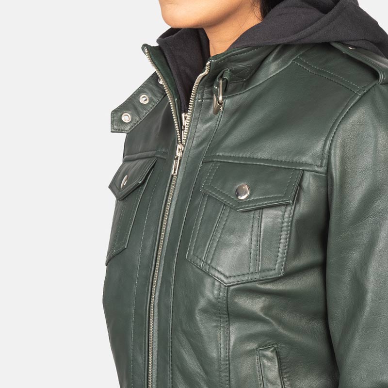 Women’s+Roslyn+Green+Hooded+Leather+Bomber+Jacket+Close-Up-9-1652717773440