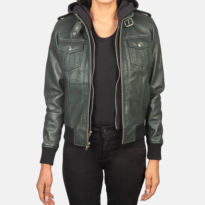 Women’s+Roslyn+Green+Hooded+Leather+Bomber+Jacket+Open+Front-4-1652717750422