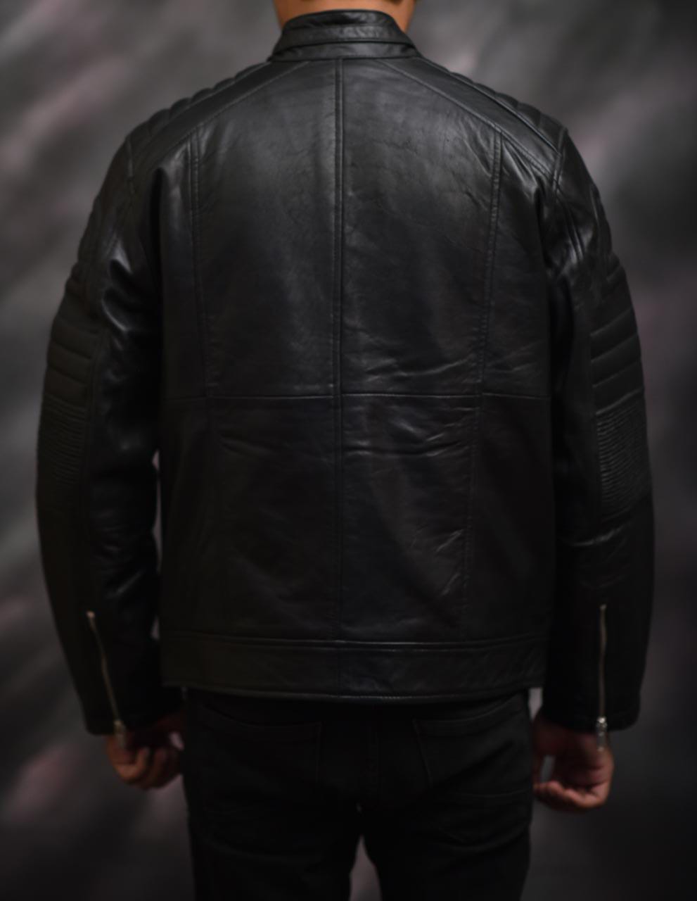 Versatile Men’s Biker Leather Jacket back