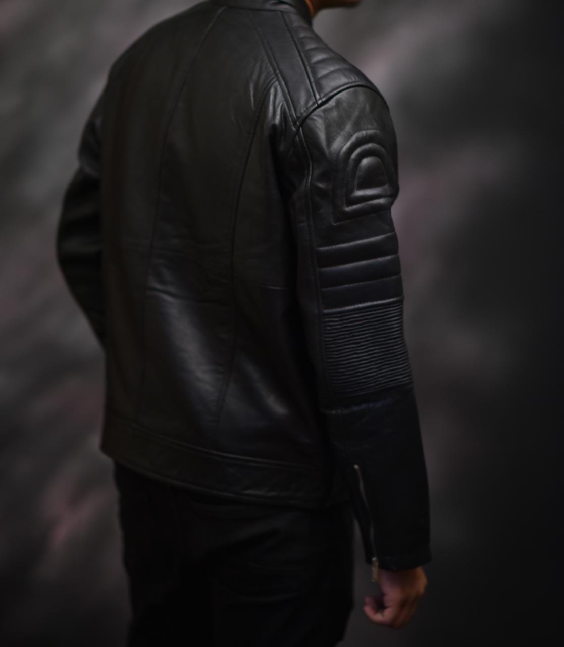 Versatile Men’s Biker Leather Jacket side