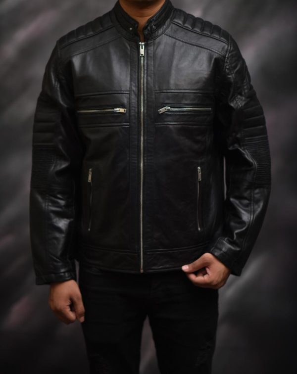 Versatile Men's Biker Leather Jacket signature