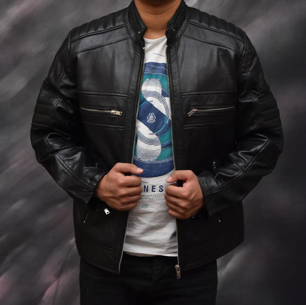 Versatile Men’s Biker Leather Jacket