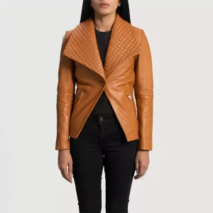 Lee Tan Brown Leather Blazer