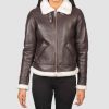 Women Sheril Leather Aviator Jacket