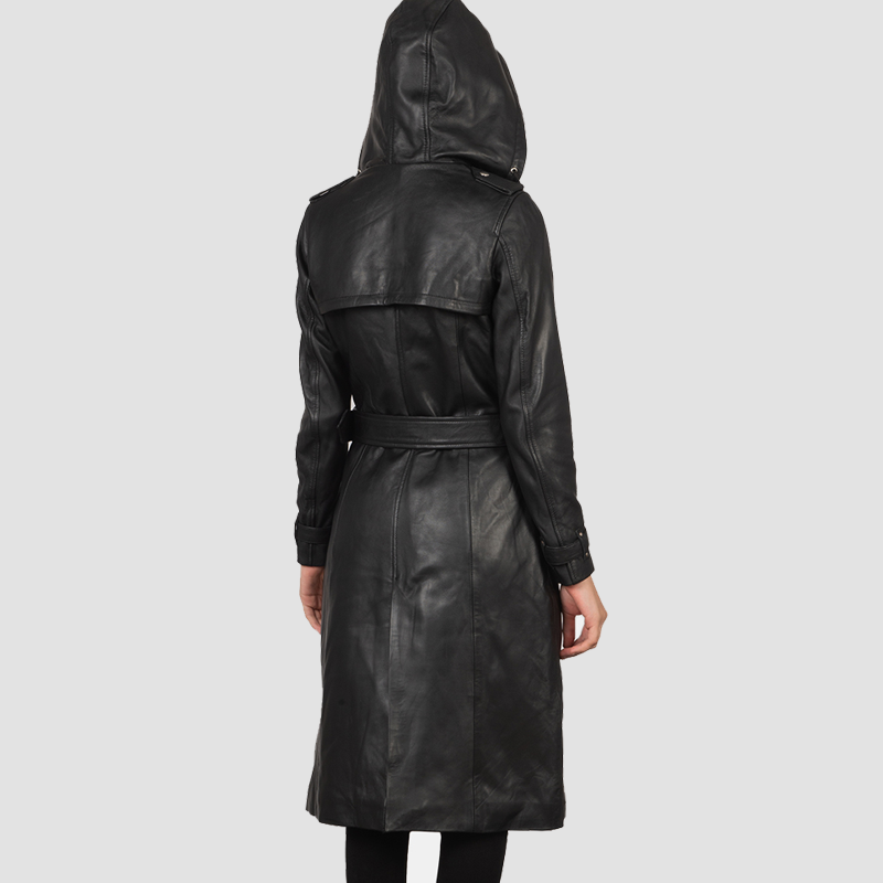 Women’s+Fixon+Hooded+Black+Trench+Coat+Open+Front-4-165986887
