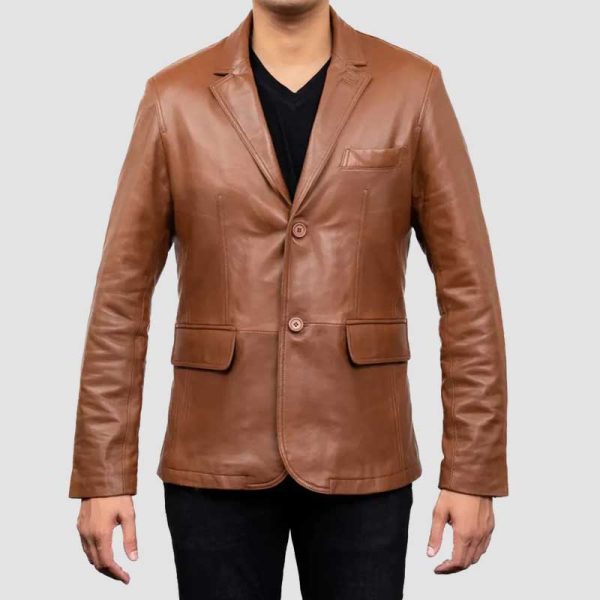 Men Leather Blazer
