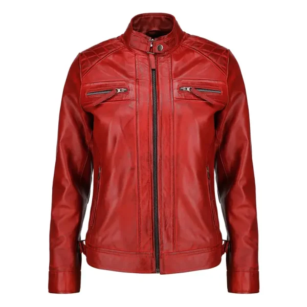Biker Style New Women's Cafe Racer Jacket With Multi Color