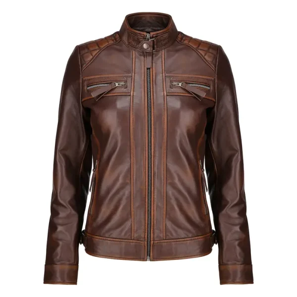Biker Style New Women's Cafe Racer Jacket With Multi Color