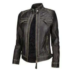 Biker Style New Women's Cafe Racer Jacket With Multi Color