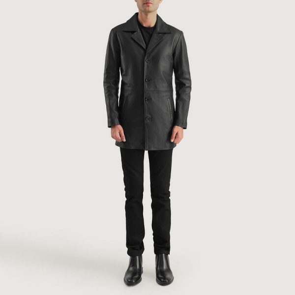 Men's+Classmith+Black+Leather+Coat+Full+Length-2-1700219853555 Men's Classmith Black Leather Trench Coat