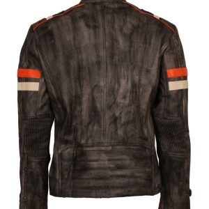Men's Retro Vintage Style Distressed Biker Leather Jacket